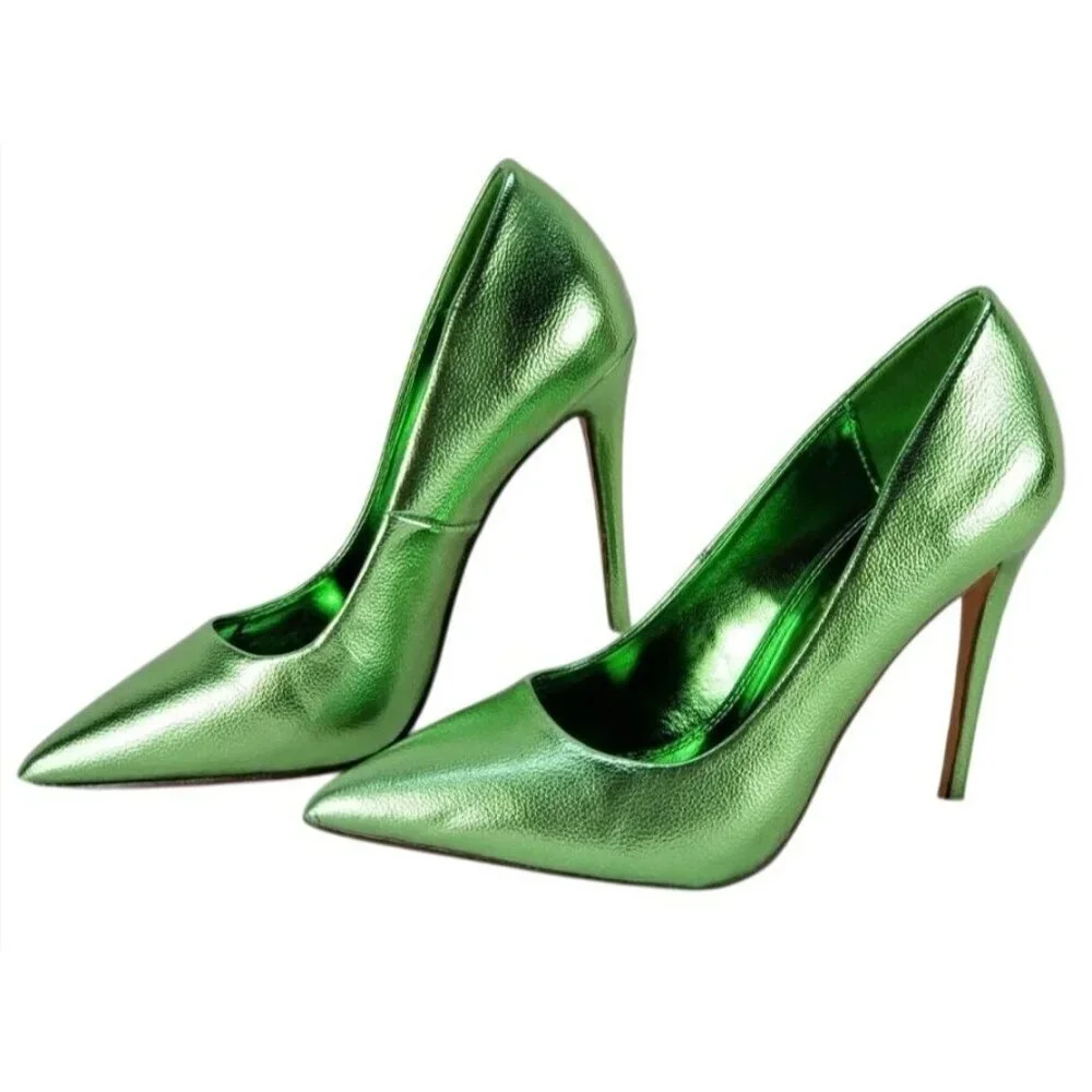 LILIANA / Kimye-99 / Metallic Green / Pointed-Toe High / Heels / Stilettos Women - Picture 8 of 9